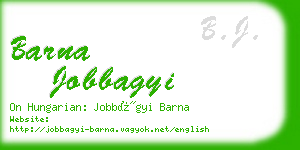 barna jobbagyi business card